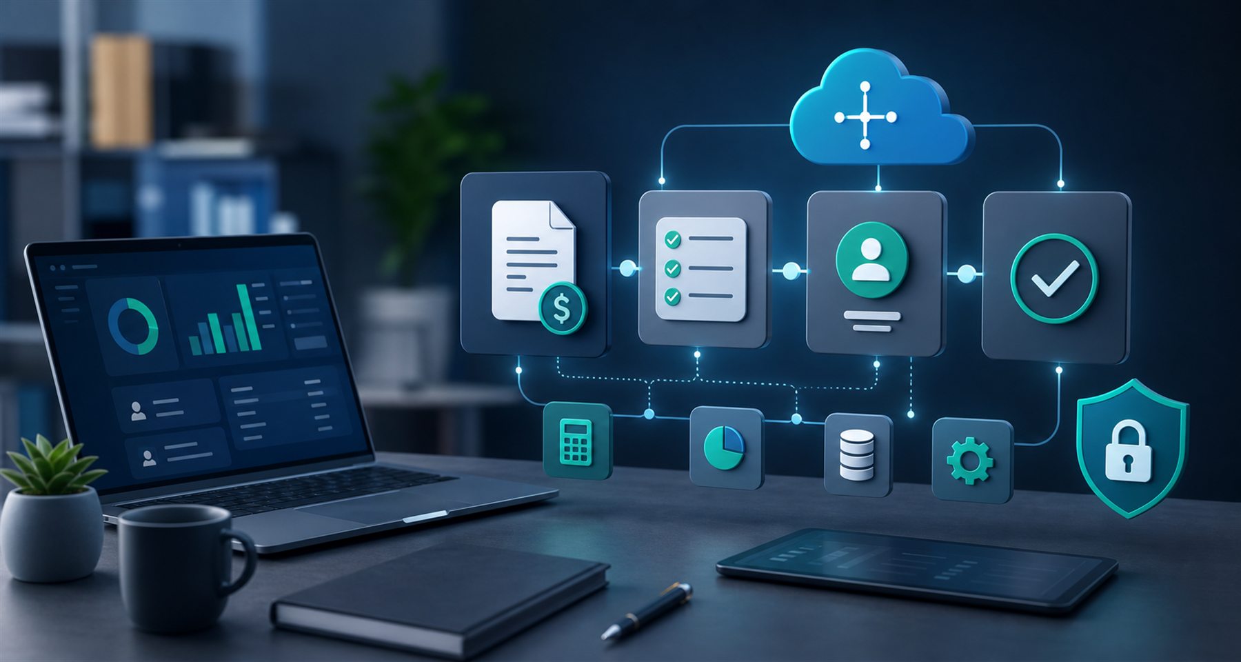 Secure accounting automation workflow illustration
